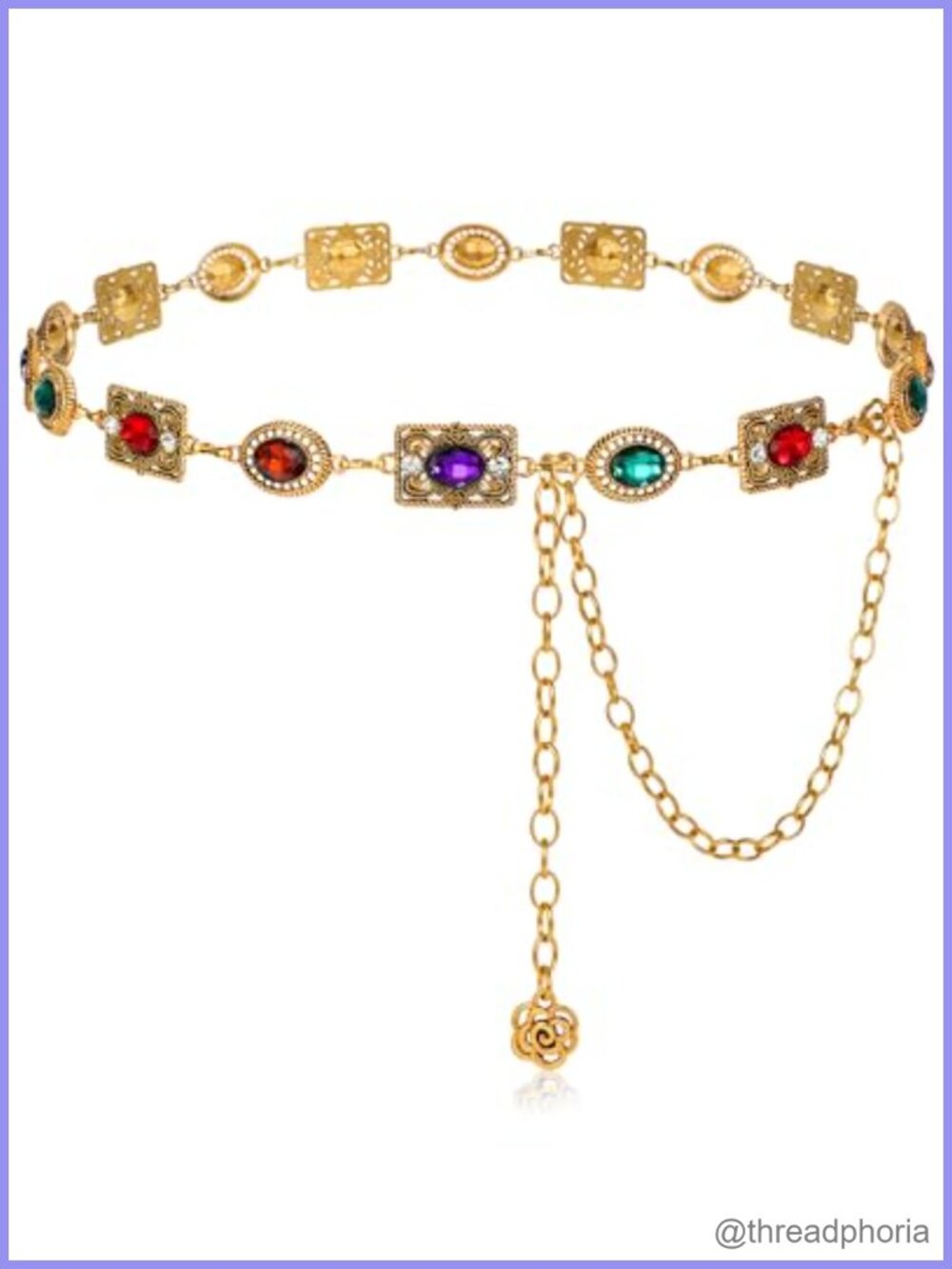 Western Concho Chain Belt Rhinestone Cowgirl Waist Chain